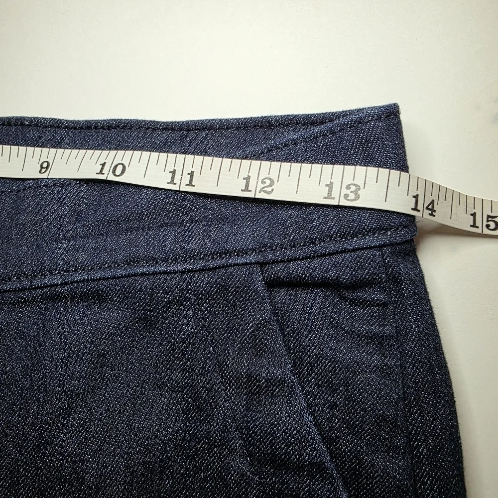 J. Crew Womens 25 Rayner Wide Leg Crop Dark Wash Blue Trouser Jean F9246